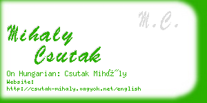 mihaly csutak business card